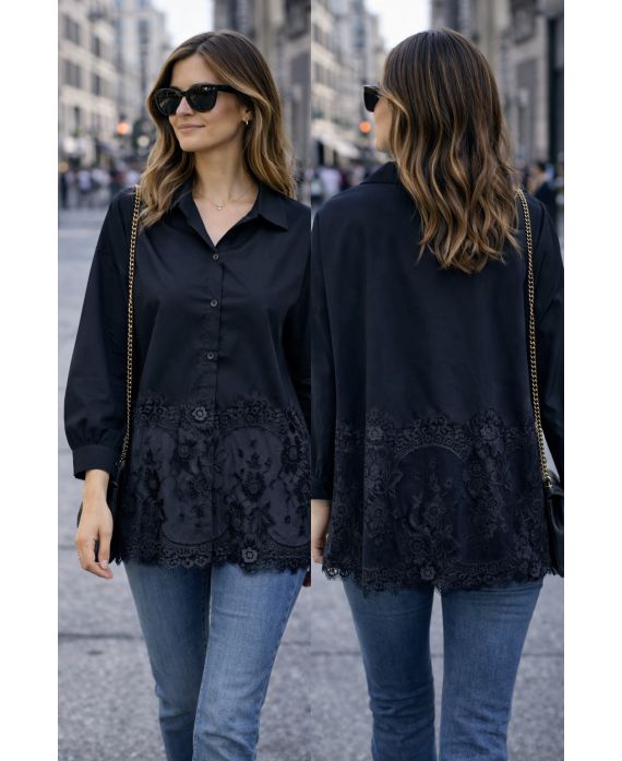 KANTEN SHIRT PE2152 ZWART