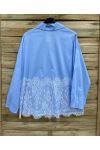 CHEMISE DENTELLE PE2152 BLEU CIEL