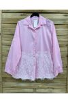 CAMICIA IN PIZZO PE2152 ROSA