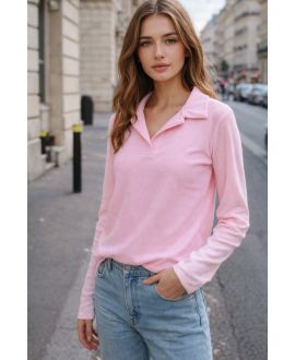 TOP CON COLLO A COLATINE PE2156 ROSA