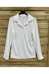 TOP COL POLO COTELE PE2156 BLANC