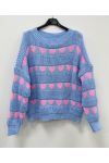 GEBREIDE TRUIHARTJES PE2163 BLAUW