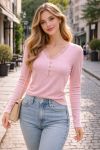 RIBBED TOP WITH SERRATED COLLAR PE2174 PINK