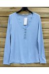 PE2174 RIBBED TOP WITH SERRATED COLLAR SKY BLUE