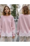 OVERSIZED LACE SWEATSHIRT PE2181 PINK