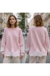 ÜBERGROSSER SPITZENPULLOVER PE2181 PINK