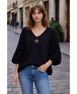 STAR-STRICKPULLOVER PE2185 SCHWARZ