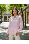 CAMICIA DI PIZZO PE2190 ROSA