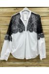 CAMISA DE ENCAJE PE2190 BLANCA