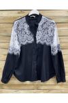 CHEMISE DENTELLE PE2190 NOIR/BLANC