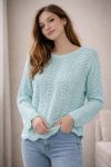 OPENWORK KNIT SWEATER PE2195 PASTEL GREEN