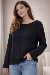OFFENER STRICKPULLOVER PE2195 SCHWARZ