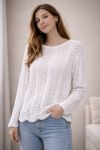 OFFENER STRICKPULLOVER PE2195 WEISS