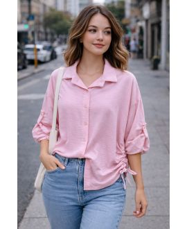 PE2210 DRAWSTRING SHIRT PINK