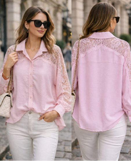 FLUID LACE SHIRT PE2222 PINK