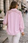 CAMISA DE ENCAJE FLUIDO PE2222 ROSA