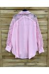 CAMISA DE ENCAJE FLUIDO PE2222 ROSA