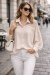 FLUID LACE SHIRT PE2222 BEIGE