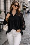 FLUID LACE SHIRT PE22222 SCHWARZ