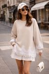 OVERSIZED KANTEN SWEATSHIRT PE2181 BEIGE