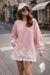 OVERSIZED LACE SWEATSHIRT PE2181 PINK