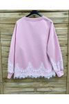 ÜBERGROSSER SPITZENPULLOVER PE2181 PINK