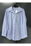 CHEMISE A RAYURES POCHE PE2254 BLEU CIEL