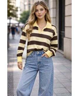 GESTREIFTES POLOSHIRT PE2258 GELB