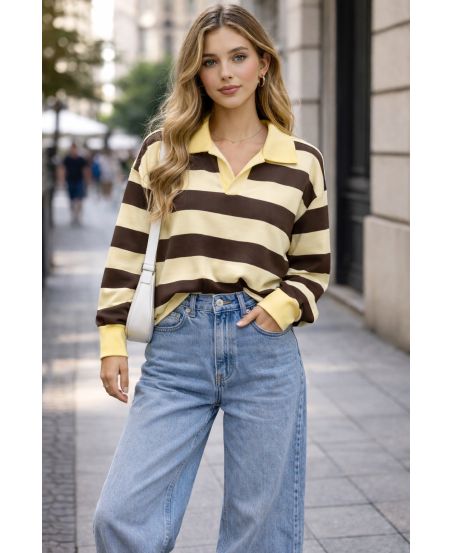 STRIPED POLO SHIRT PE2258 YELLOW