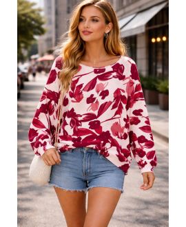 BEDRUCKTER PULLOVER PE2281 ROT