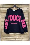 SWEATSHIRT OVERSIZE DONT TOUCH ME PE2324 NOIR