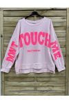 SWEATSHIRT OVERSIZE DONT TOUCH ME PE2324 ROSE