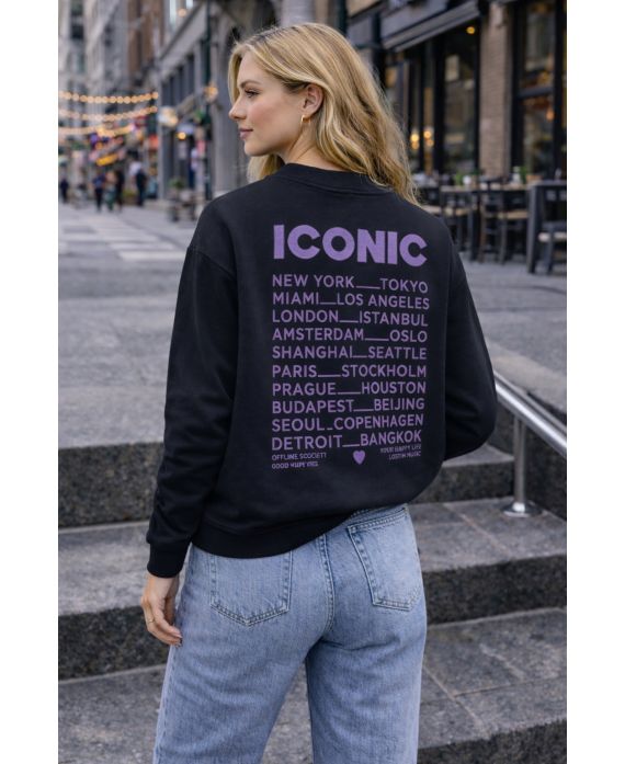 SWEATSHIRT ICONIC PE2306 NOIR