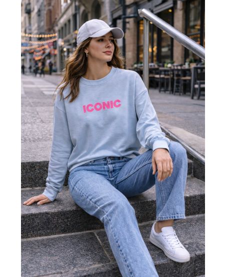 SWEATSHIRT ICONIC PE2306 BLEU CIEL