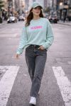 SWEATSHIRT ICONIC PE2306 VERT PASTEL