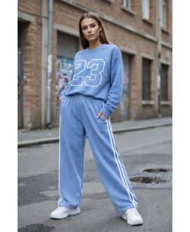 SWEATSHIRT 23 PE2296 BLEU CIEL