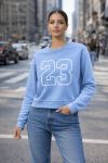 SWEATSHIRT 23 PE2296 BLEU CIEL