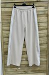 PANTALON LARGE A 2 BANDES 2 POCHES PE2301 BEIGE