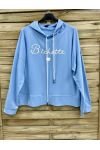 BICHETTE PE2312 BLUZA Z KAPTUREM W KOLORZE NIEBIESKIEGO JAK NIEBA