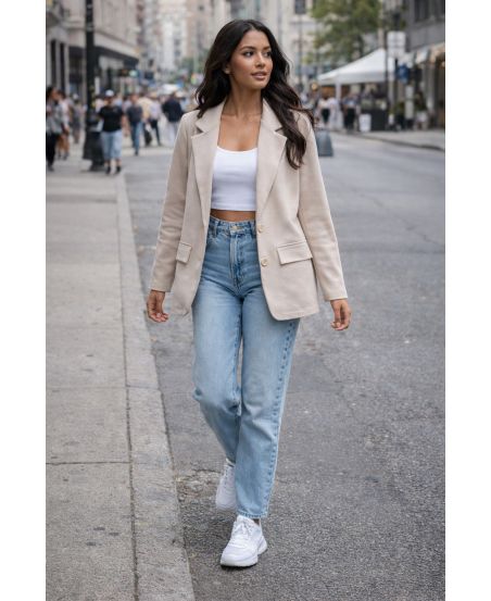 VESTE BLAZER PE2318 BEIGE