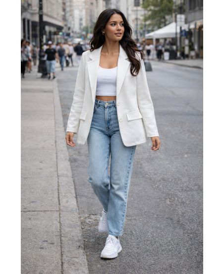 VESTE BLAZER PE2318 BLANC