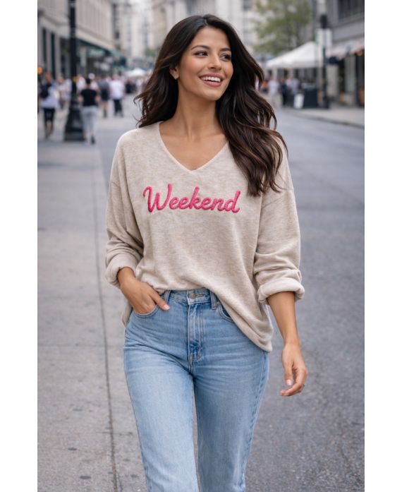 LIGHTWEIGHT WEEKEND SWEATER SS2290 BEIGE