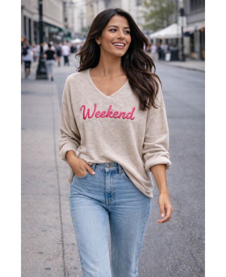 PULL LEGER WEEKEND PE2290 BEIGE