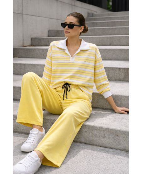 GESTREEPTE POLO TRUI SS2338 GEEL