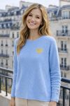 MAGLIONE A CUORE CON BOTTONI E BOTTONI PE2354 SKY BLUE