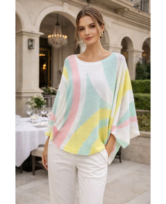 MAGLIONE STAMPATO PE2420 VERDE