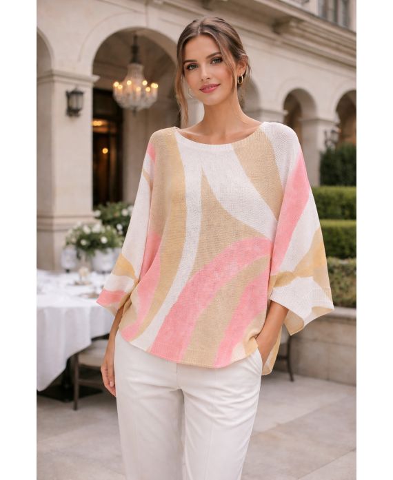 PRINTED SWEATER PE2420 BEIGE
