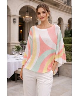 PRINTED SWEATER PE2420 CORAL