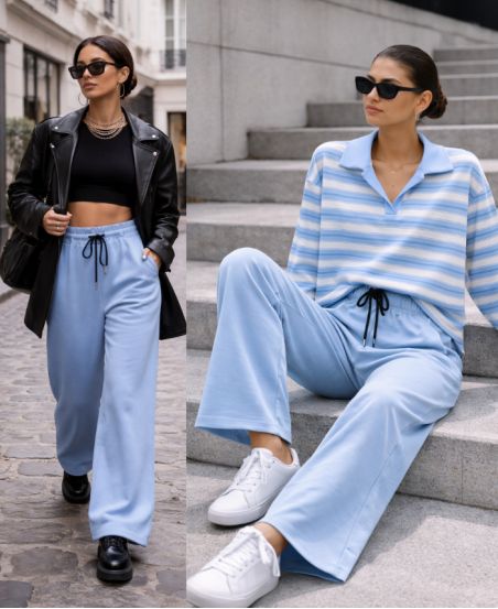 GROSSE JOGGINGHOSE PE2332 HIMMELBLAU