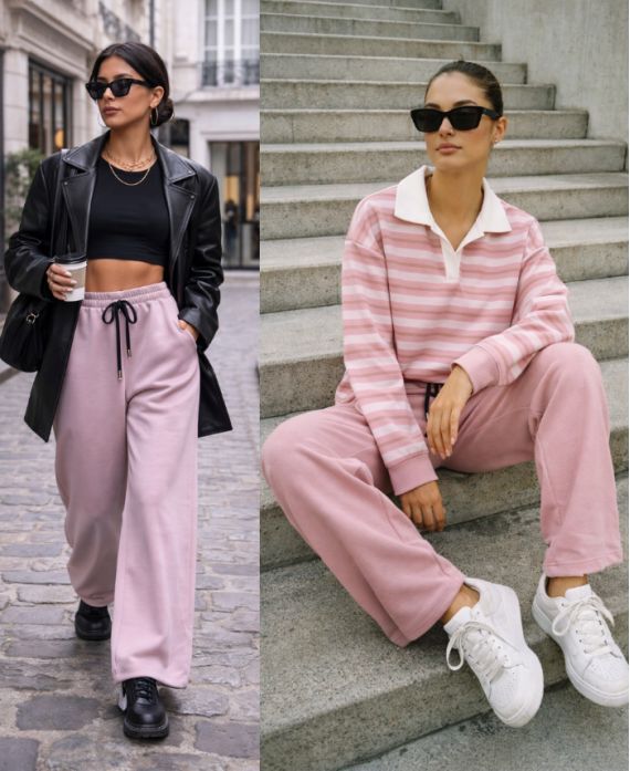 BREDE JOGGBROEK PE2332 ROZE